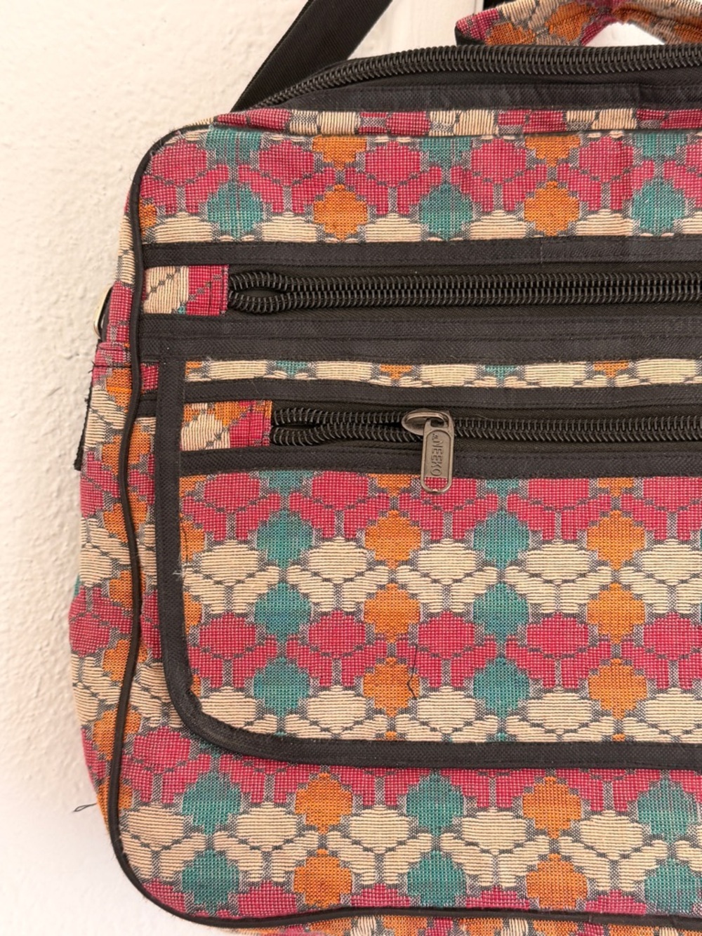 Nepalese Dhaka Manufactured Multi-Colored Cloth Briefcase Laptop Bag - Picture 4 of 7
